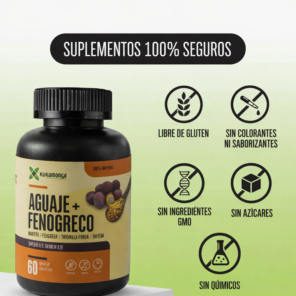 Aguaje+ Fenogreco||60 Sin Gluten Veganas