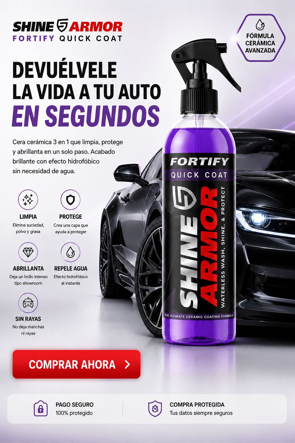 Shine ArmorMax™–Encera, abrillanta y da nueva vida a tu auto