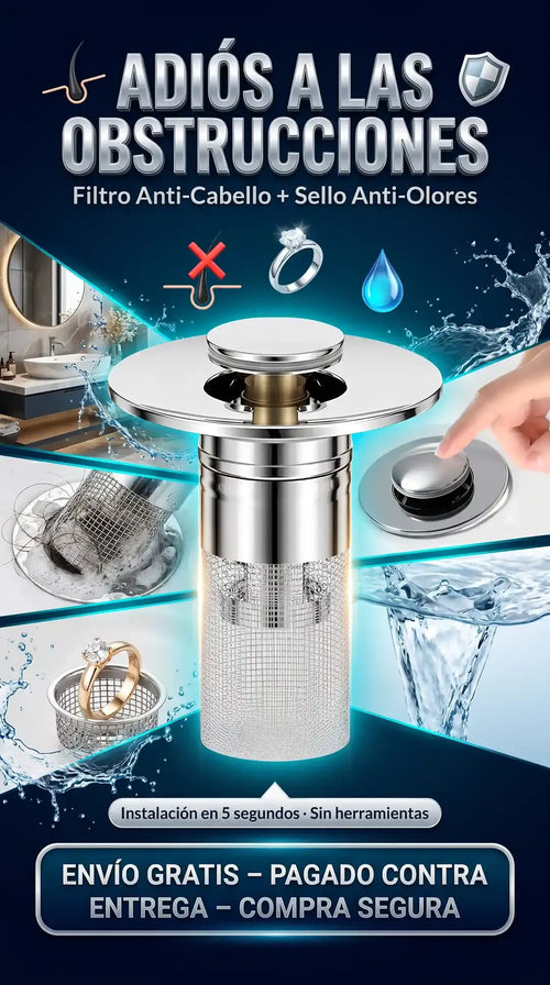 Drain® Tapón-filtro de desague universal - Kit de 2 piezas