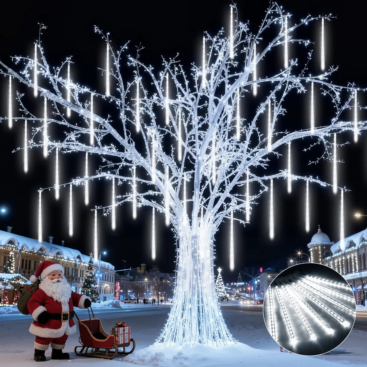 Serie Luces Led Navideñas Lluvia Meteoro para Decoración