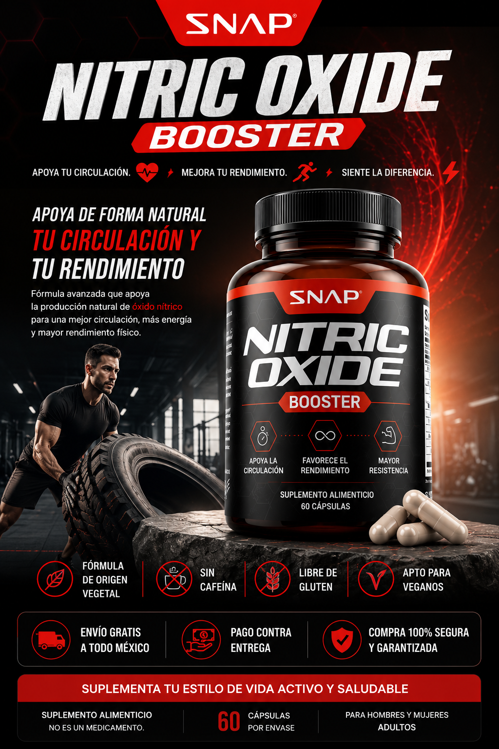 Snap® Óxido Nítrico, más energía, mejor rendimiento y vitalidad