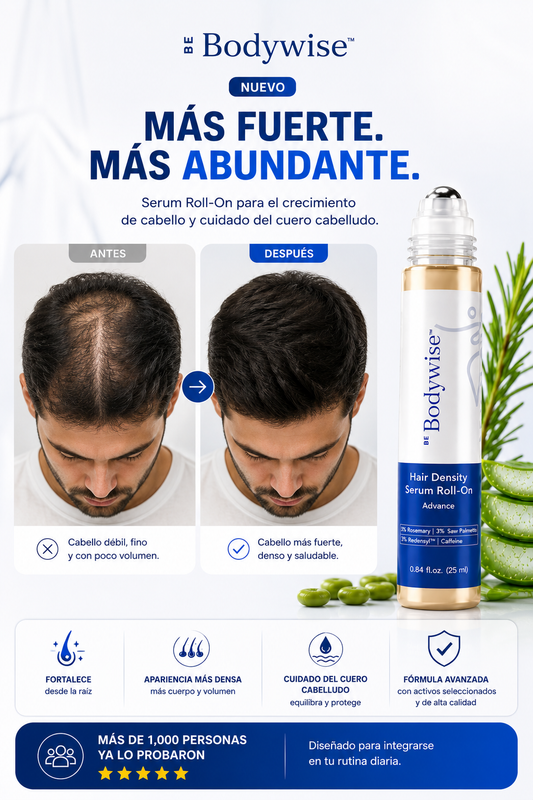 BodyWise® aplicador tipo roll-on para crecimiento de cabello