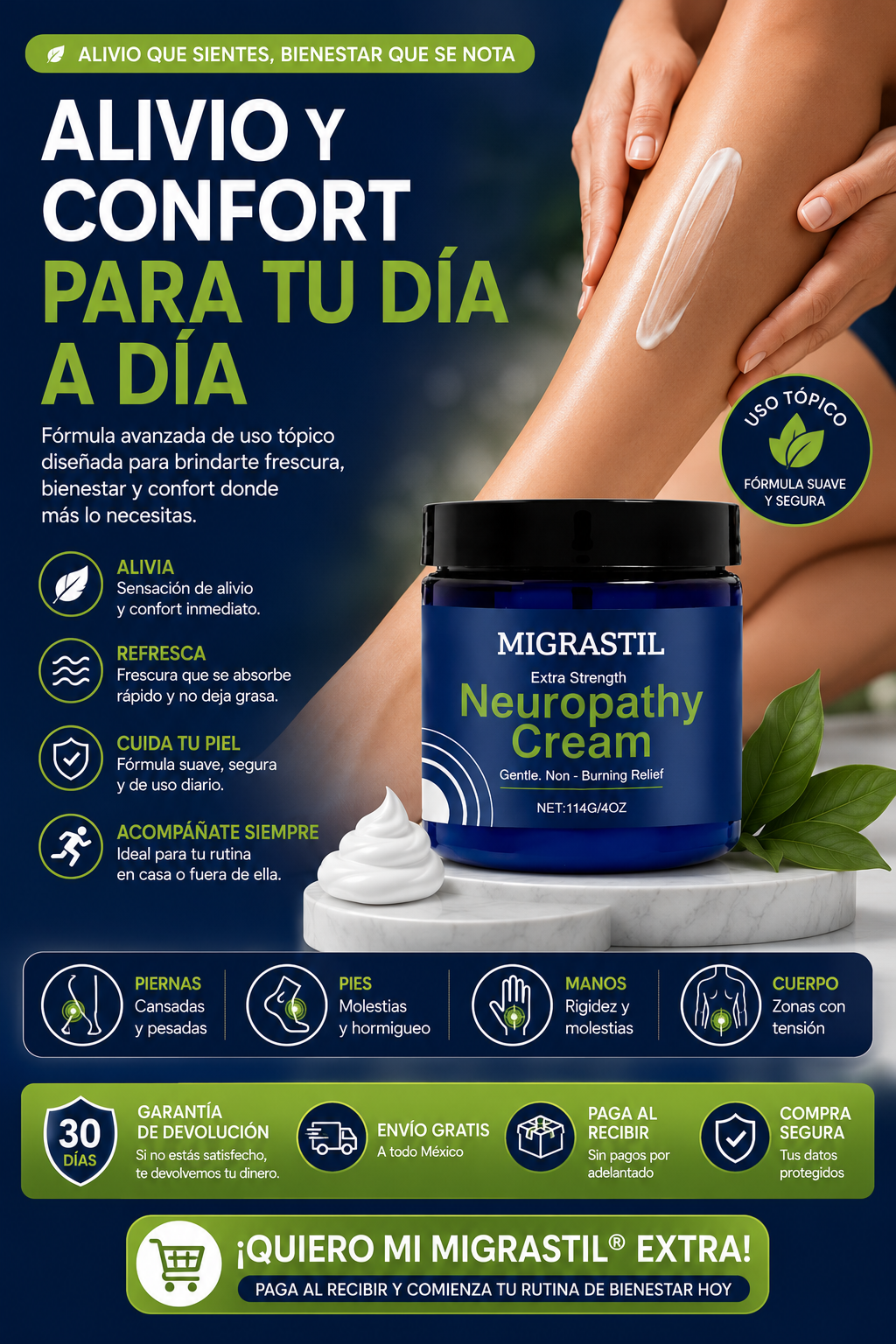 Migrastil®  Crema natural para el alivio del dolor nervioso