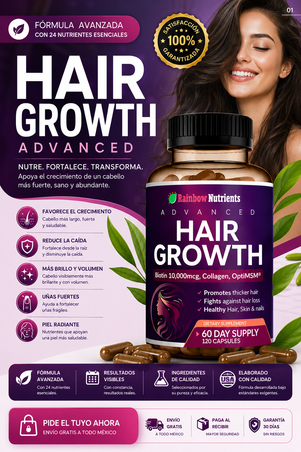 Hair Growth® Vitaminas para crecimiento capilar