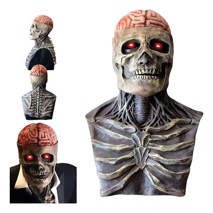 Máscara de Esqueleto con Cerebro (Disfraz Aterrador Para Halloween)