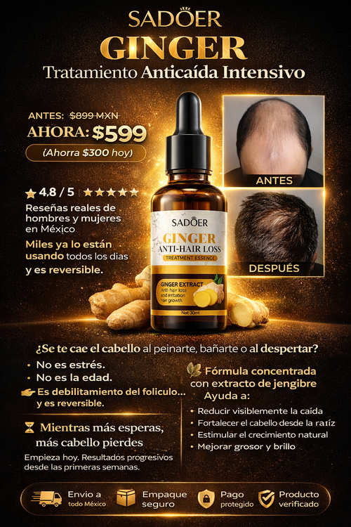 Ginger Hair Essence™- Tratamiento Capilar Anticaída Natural