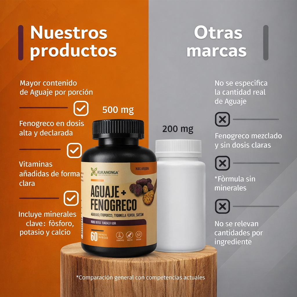 Aguaje+ Fenogreco||60 Sin Gluten Veganas