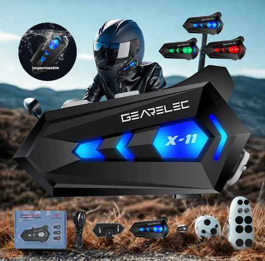 Gearelec® Audifonos Conexión Bluetooth 5.3 para cascos de motos