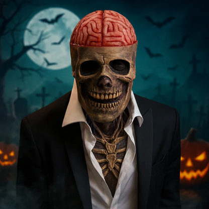 Máscara de Esqueleto con Cerebro (Disfraz Aterrador Para Halloween)