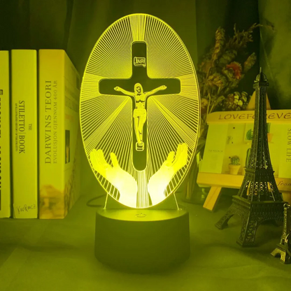 Lámpara Veladora LED de Cristo (16 Colores)