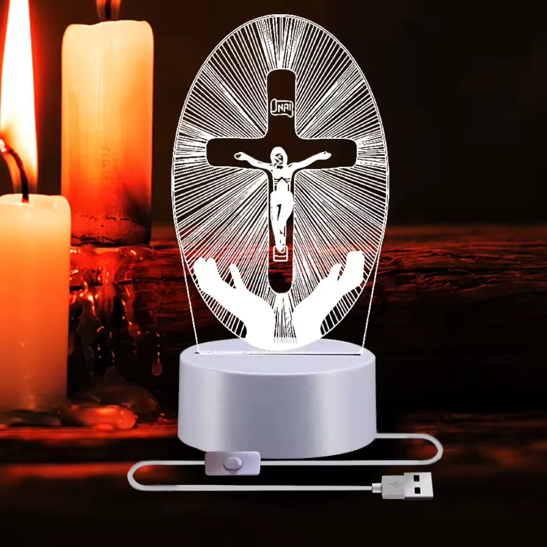 Lámpara Veladora LED de Cristo (16 Colores)