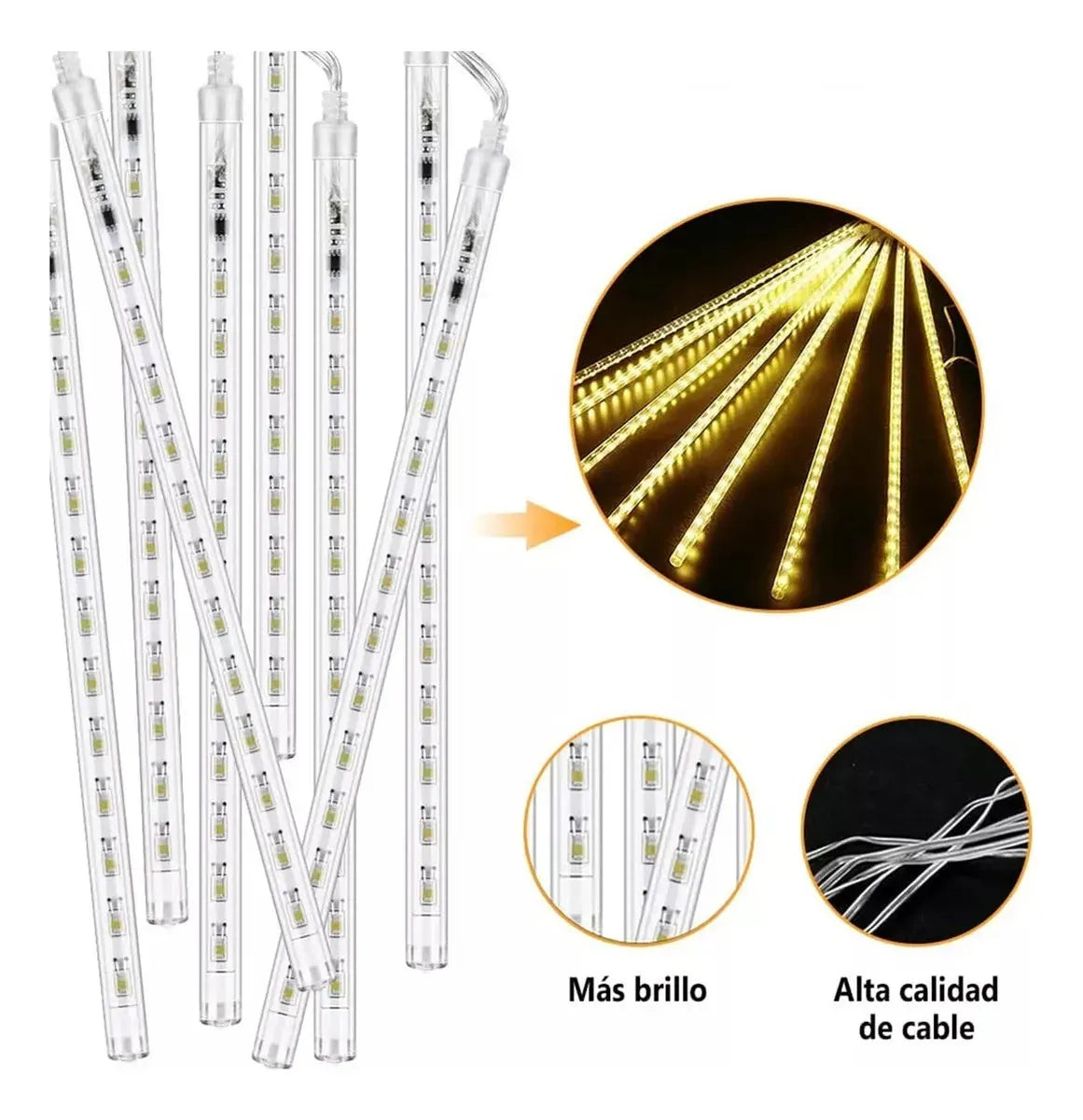 Serie Luces Led Navideñas Lluvia Meteoro para Decoración