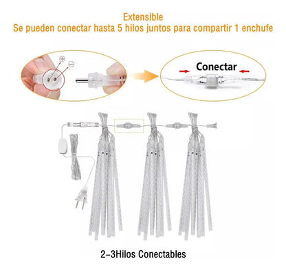 Serie Luces Led Navideñas Lluvia Meteoro para Decoración